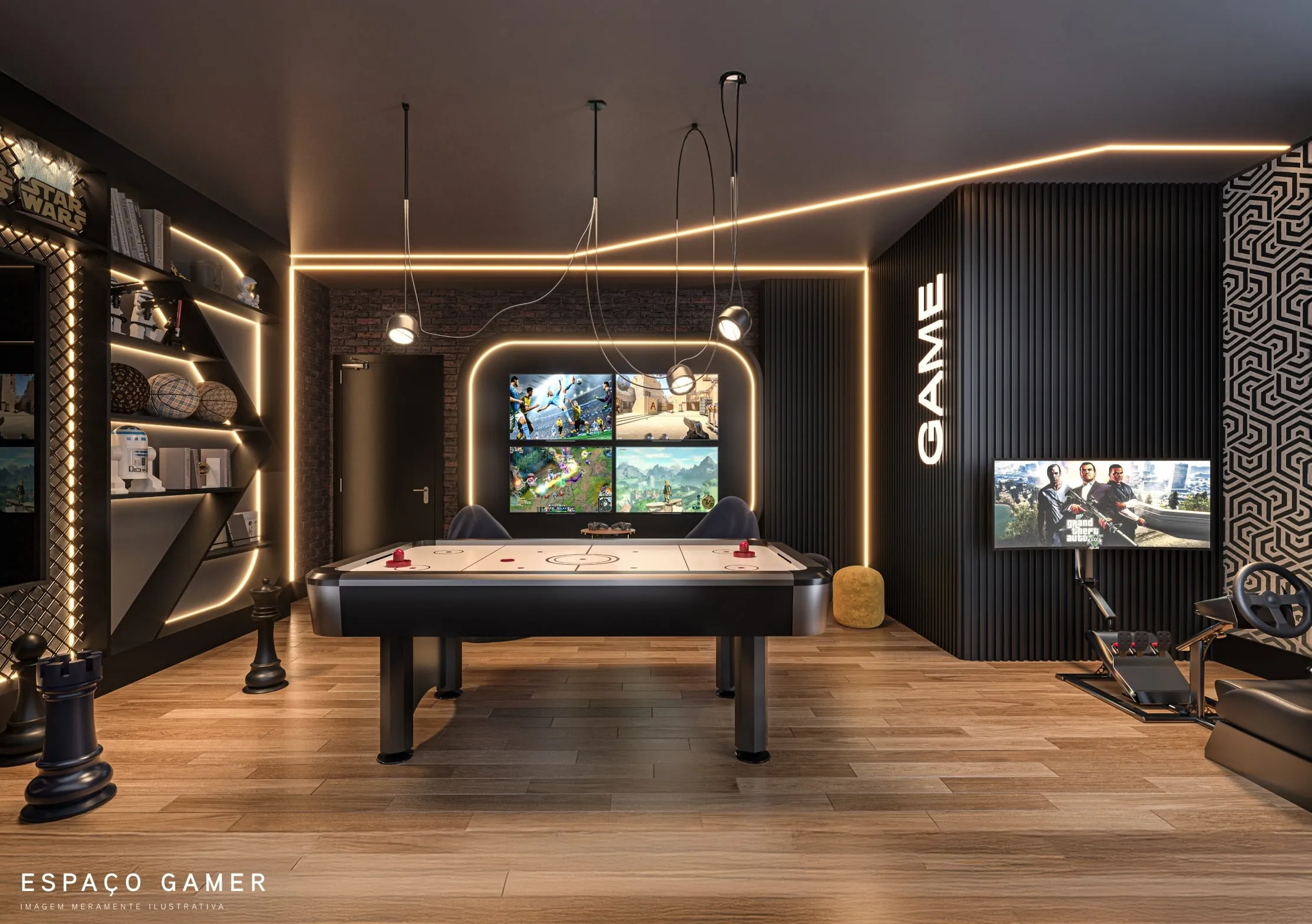 Espaço gamer com equipamentos de última geração - Beyond Residence