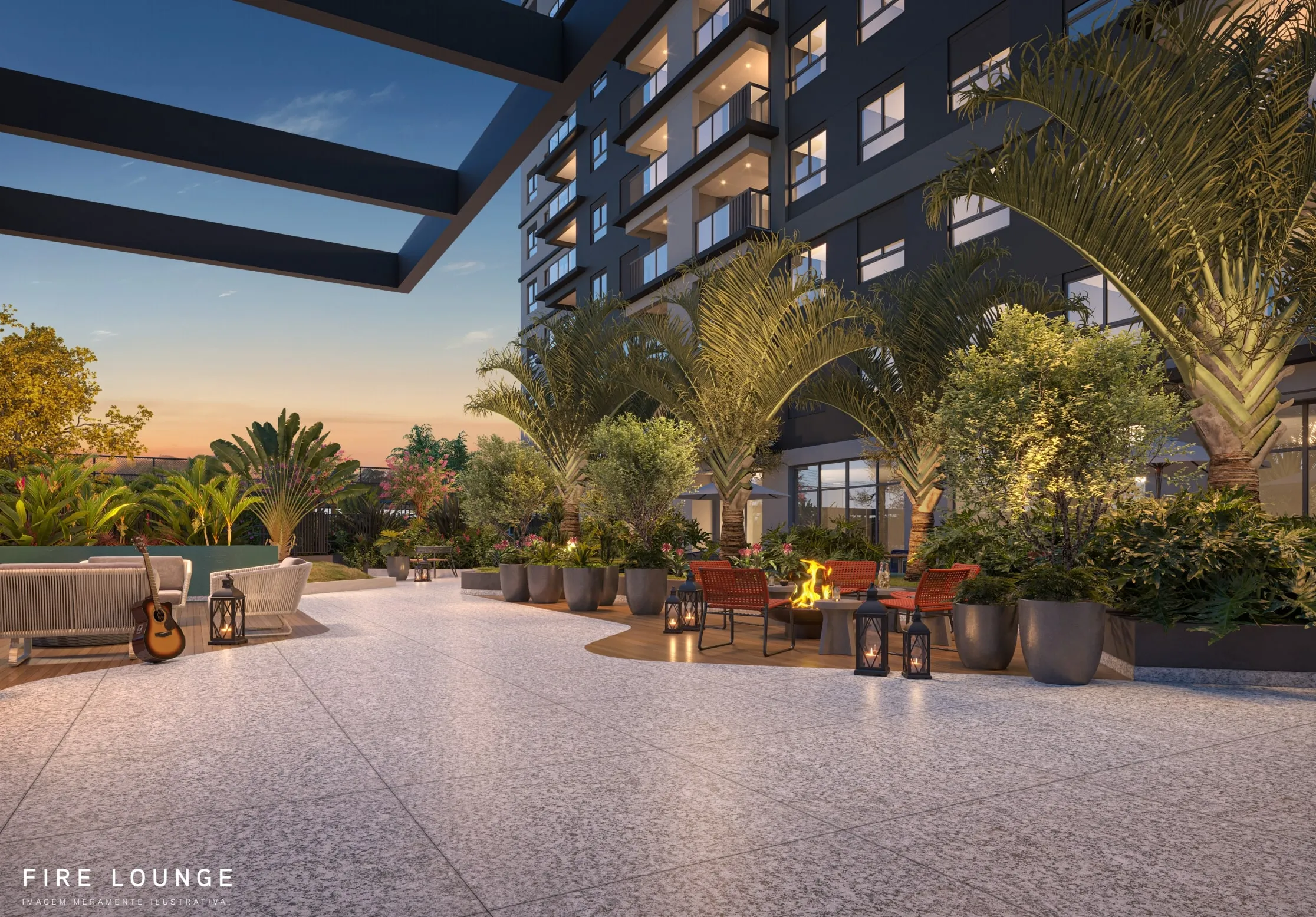 Fire Lounge com lareira e ambiente aconchegante - Beyond Residence