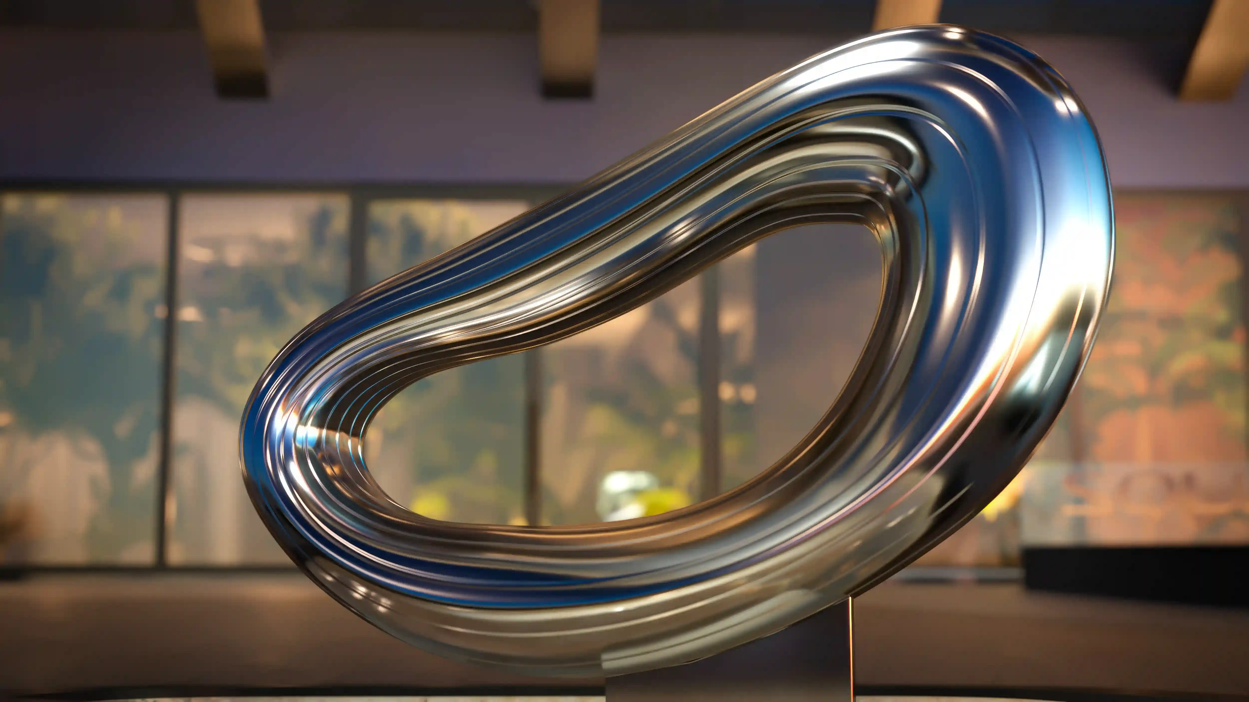 Escultura artística no hall de entrada - Square Design Residence