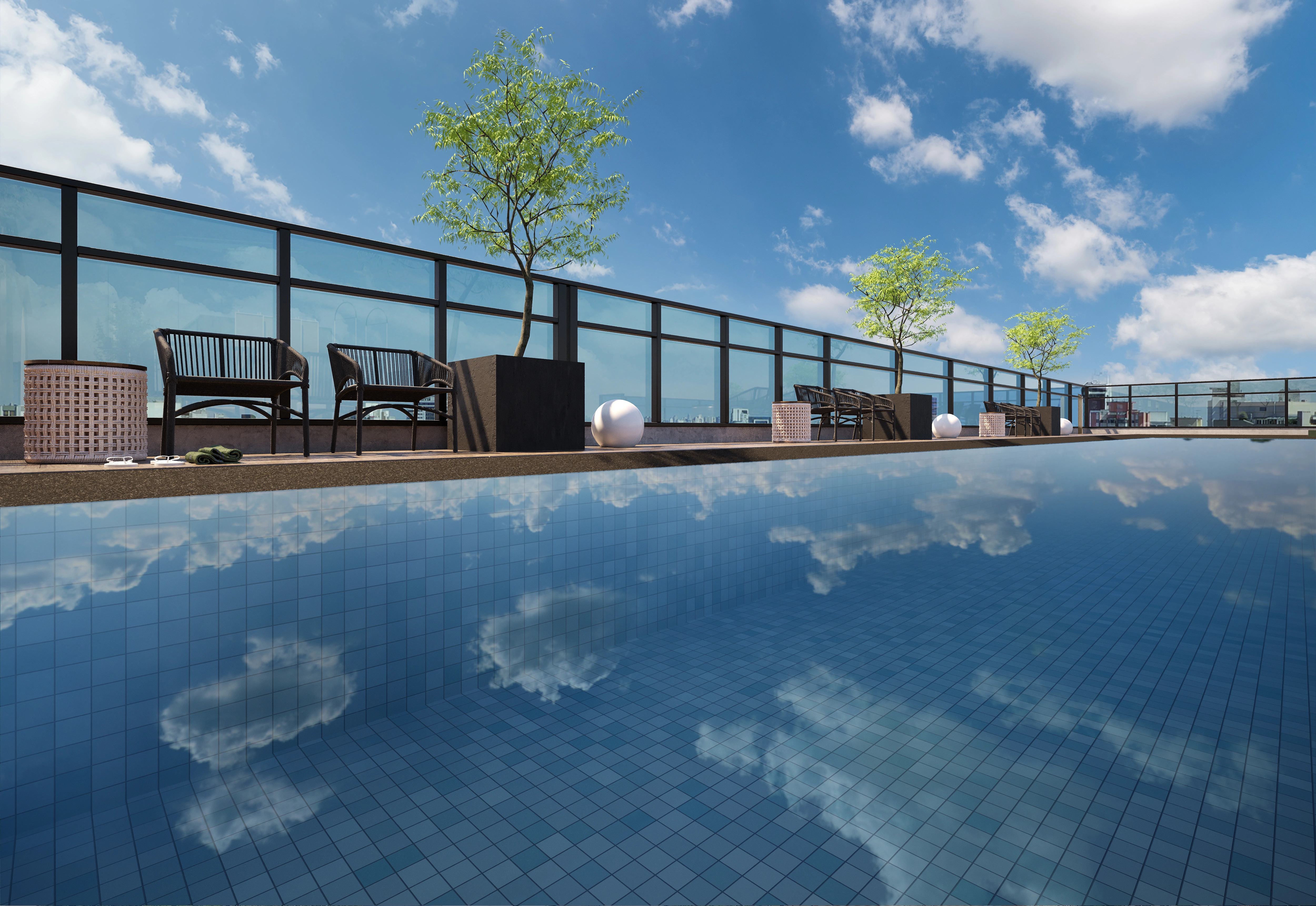 Piscina adulto com solarium — Vitra Alphaville